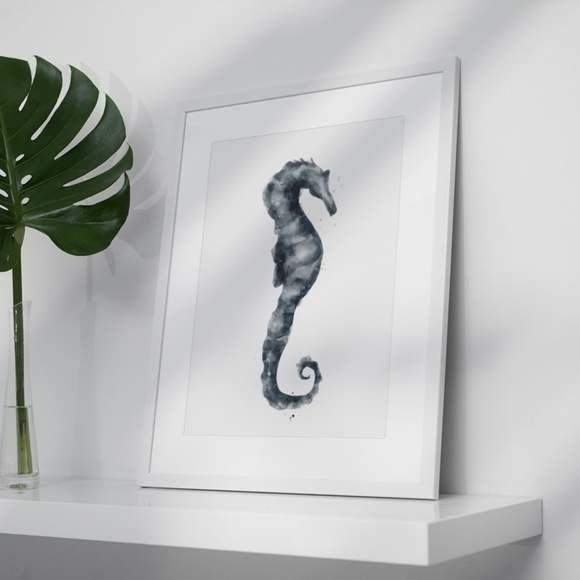 Wall Art Watercolor Sea Horse Print Poster Unframed - Picture 10 of 10